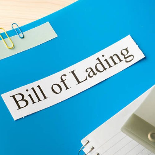 bill of ladings on office table